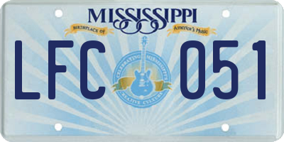 MS license plate LFC051