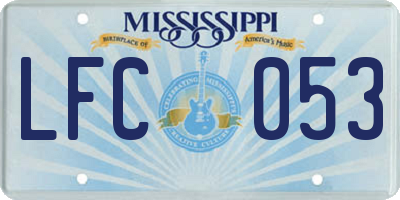 MS license plate LFC053