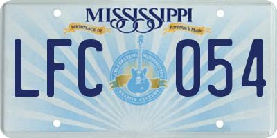 MS license plate LFC054