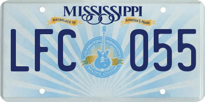 MS license plate LFC055