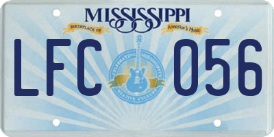 MS license plate LFC056