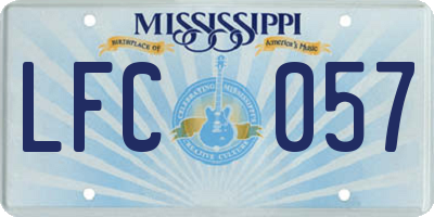 MS license plate LFC057