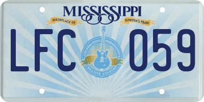 MS license plate LFC059