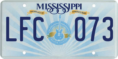 MS license plate LFC073