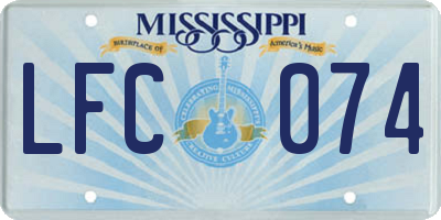 MS license plate LFC074