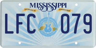 MS license plate LFC079