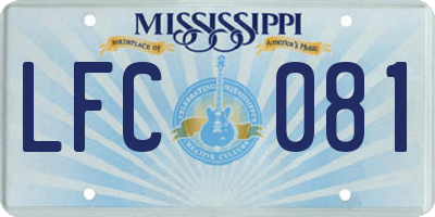 MS license plate LFC081