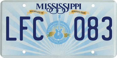 MS license plate LFC083