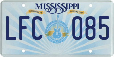 MS license plate LFC085