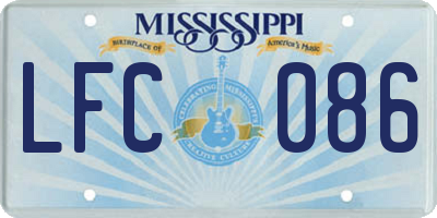 MS license plate LFC086