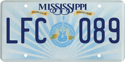 MS license plate LFC089