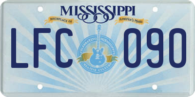 MS license plate LFC090