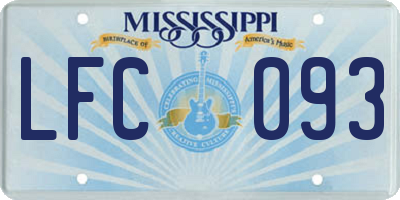 MS license plate LFC093