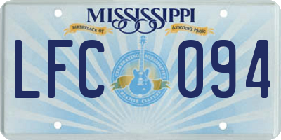 MS license plate LFC094