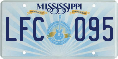 MS license plate LFC095