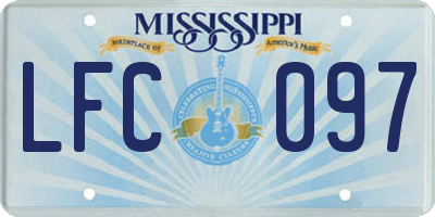 MS license plate LFC097