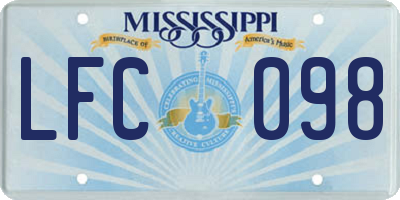 MS license plate LFC098