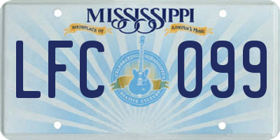 MS license plate LFC099