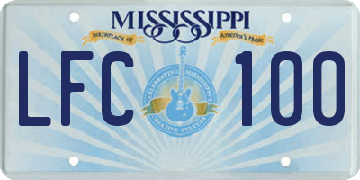 MS license plate LFC100