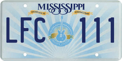 MS license plate LFC111