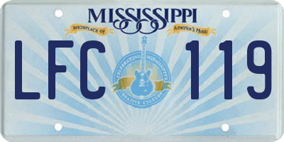 MS license plate LFC119