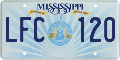 MS license plate LFC120