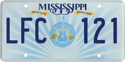 MS license plate LFC121