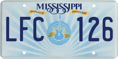 MS license plate LFC126