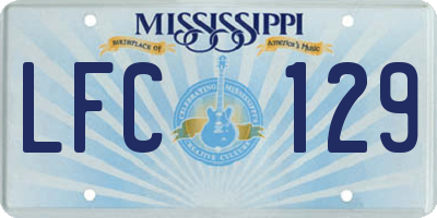 MS license plate LFC129