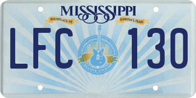 MS license plate LFC130