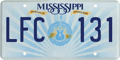 MS license plate LFC131