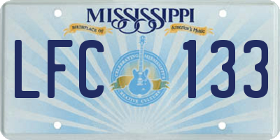 MS license plate LFC133