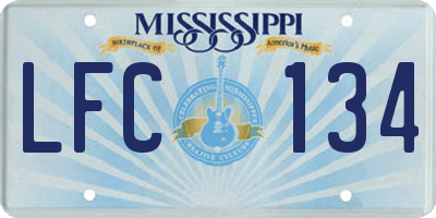 MS license plate LFC134