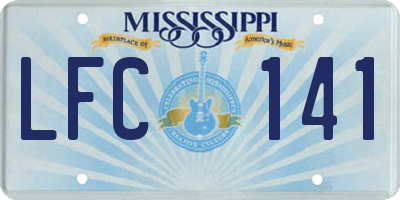 MS license plate LFC141