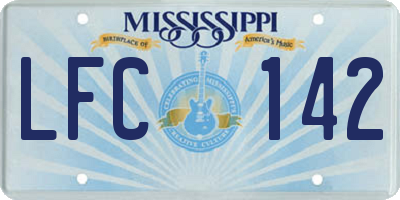 MS license plate LFC142