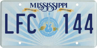 MS license plate LFC144
