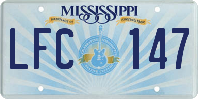 MS license plate LFC147