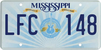 MS license plate LFC148