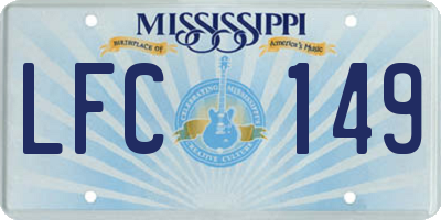 MS license plate LFC149