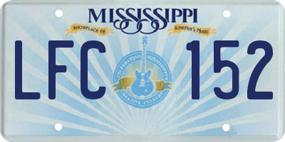 MS license plate LFC152