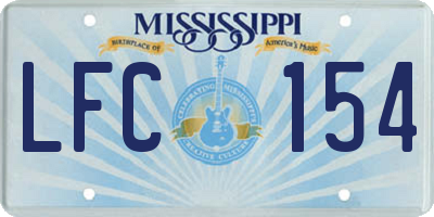 MS license plate LFC154