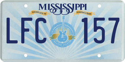 MS license plate LFC157