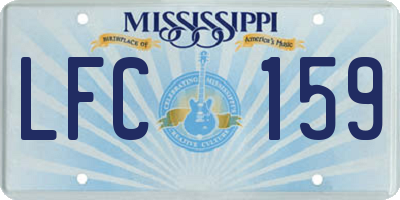 MS license plate LFC159