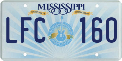 MS license plate LFC160