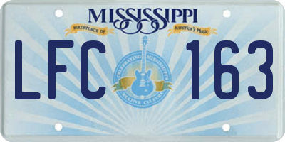 MS license plate LFC163