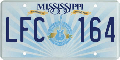 MS license plate LFC164