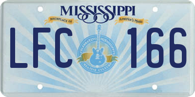 MS license plate LFC166