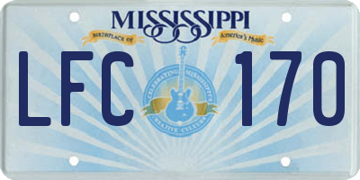 MS license plate LFC170