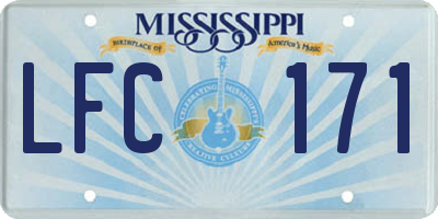 MS license plate LFC171