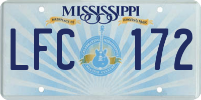 MS license plate LFC172